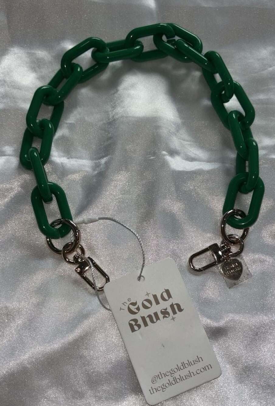 The Gold Blush Green Acrylic Bag Strap Chain